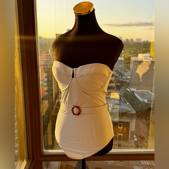 🆕 ZIMMERMANN 🧿 NWOT Chintz Stripe Underwire One Piece- Sz 3 US8 CUP SIZE C/D - Picture 4 of 16